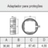 Adaptador Quadrado 36,90mm P/ Proteção Serie 6000 Aemco CCB602