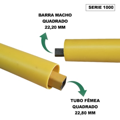 CARDAN QUADRADO SERIE 1000 COMPLETO 120CM AEMCO CC1001/3PS