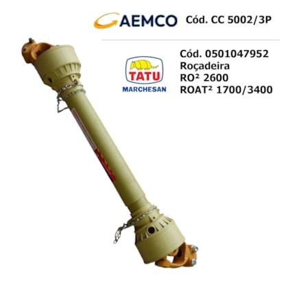 CARDAN QUADRADO SERIE 5000 COMPLETO 105CM AEMCO CC5002/3P RO2/ROAT 0501047952