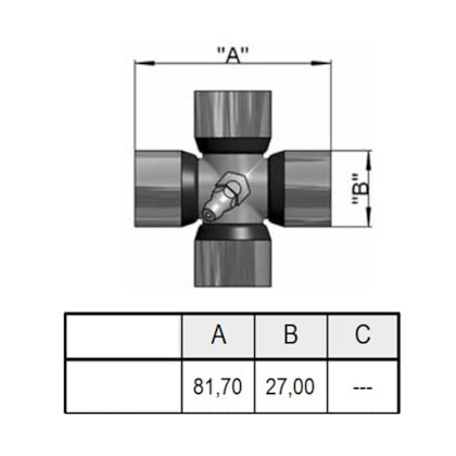 Cruzeta Agrícola 81,70mm X 27mm Serie 2000 Aemco CC36