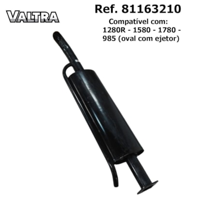 ESCAPAMENTO SILENCIOSO OVAL C/ EJETOR TRATOR 1280R/1580/1780/985 VALTRA/VALMET 81163210 TRATORRES TR21021