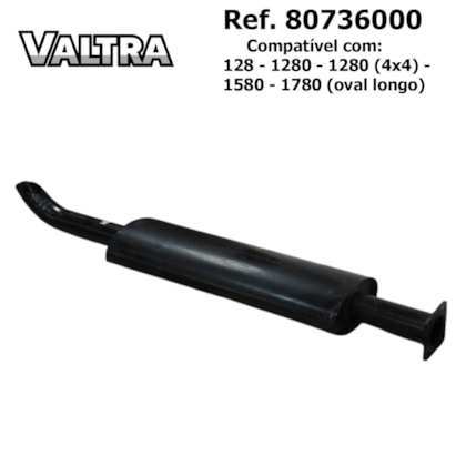 ESCAPAMENTO SILENCIOSO OVAL LONGO TRATOR 148/1280/1580/1780 VALTRA/VALMET 80736000 TR21019