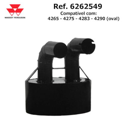 ESCAPAMENTO SILENCIOSO OVAL TRATOR  4265/4275/4283/4290 MASSEY FERGUSON 6262549 TRATORRES TR20042