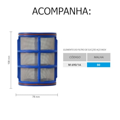 FILTRO SUCCAO COMPLETO PEQUENO C/ VALVULAS MAGNOJET M710