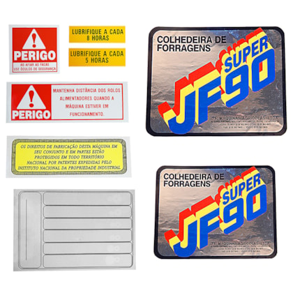 Jogo Decalque Colhedora JF 90 SUPER JF Máquinas 02049009