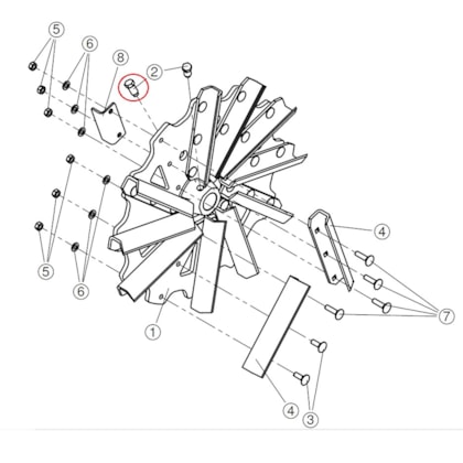 Parafuso Fixação Rotor Colhedora JF C120 JF Máquinas 02044948