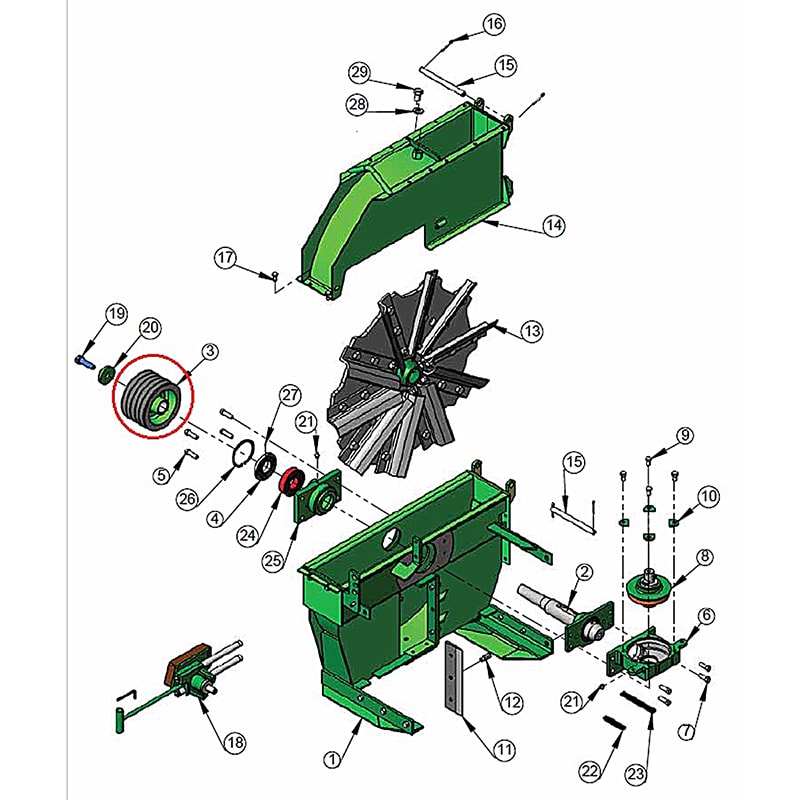 Polia 165mm Colhedora JF 92 Z10 JF Máquinas 03101136 | Novo Campo