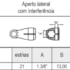 Terminal 1.3/8" - 21Z Furo Trava 13mm Serie 2000 Aemco CC209