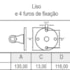 Terminal Flangeado 135mm Furo Trava 13mm Serie 2000 Aemco CC236