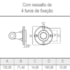 Terminal Flangeado Redondo 120mm Furo Trava 14mm Serie 2000 Aemco CC234