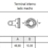 Terminal Interno Macho Oval Serie 2000 Aemco CW22