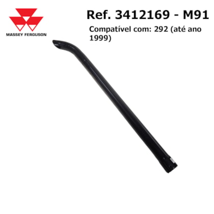 TUBO ESCAPE RETO TRATOR 292 ANTIGO MASSEY FERGUSON 3412169 TRATORRES TR20008