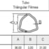 Tubo Fêmea Triângulo 36mm X 1000mm Serie 1000 Aemco CI07