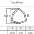 Tubo Fêmea Triângulo 54mm X 1000mm Série 006 Aemco 6055