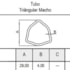 Tubo Macho Triângulo 29mm X 1000mm Serie 1000 Aemco CI08